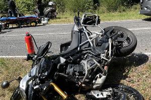 Verunfalltes Motorrad