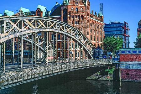 Brücke, Speicherstadt, Fluß