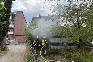 Garagenbrand in der Straße Wienbrede in Werne-Mitte.