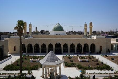 Die Al-Nuri-Moschee vor dem Besuch des irakischen Regierungschefs.