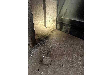 Der Brandort im Keller