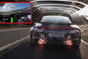 Porsche 911 992.2 Turbo S Heck Grafik eingeklinkt Nürburgring Nordschleife Onboard