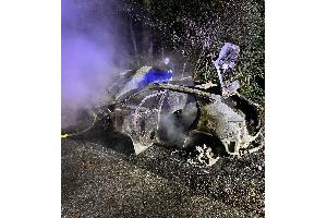 Das Auto brannte vollständig aus.