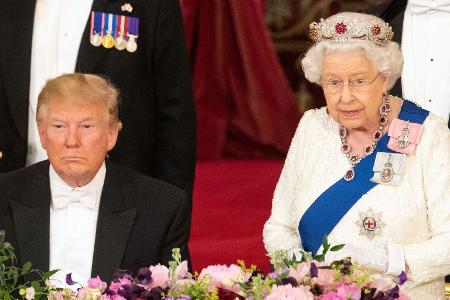 Trump war 2019 das erste Mal zum Staatsbesuch in Großbritannien und traf die Queen (Archivbild).