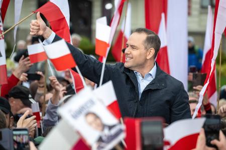 Nawrocki schlug im polnischen Präsidentenwahlkampf antideutsche Töne an.