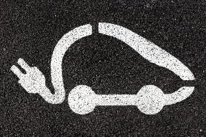 Digitales Symbol eines Elektroautos