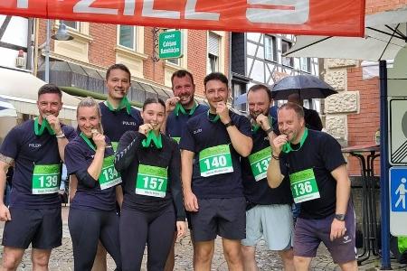 Das Team der Polizeiinspektion Idar-Oberstein war mit vollem Einsatz beim 10. Idar-Obersteiner-Treppenlauf am Start.
