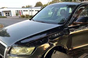 Der Audi war nach der Kollision nicht mehr fahrbereit.
Foto: Polizei Minden-Lübbecke
