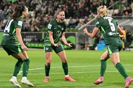 Popp und Huth treffen: Wolfsburg bleibt oben dran Popp und Huth treffen: Wolfsburg bleibt oben dran