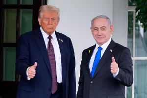  Israels Ministerpräsident Benjamin Netanjahu traf US-Präsident Donald Trump am Montag im Weißen Haus.