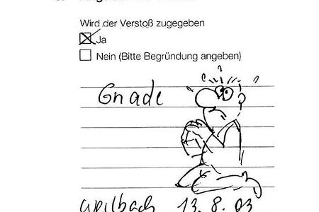 lustige Ausreden Bußgeld