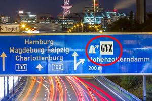 Autobahnschild "GVZ"