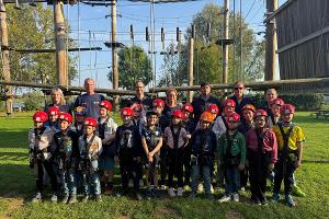 Gruppenbild der Kinderfeuerwehr Xanten im Kletterpark
