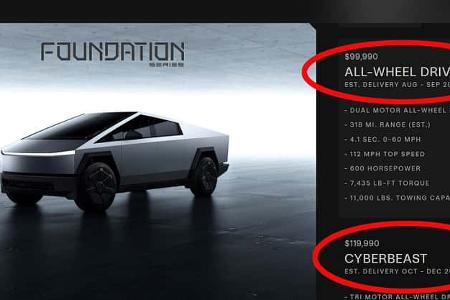Tesla Cybertruck Preiserhoehung USA