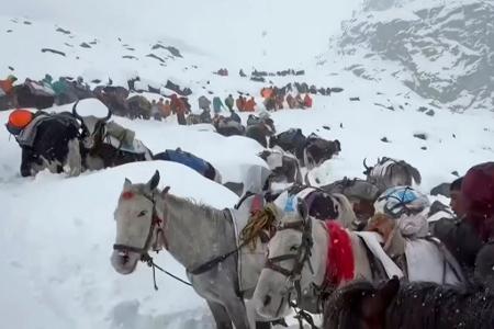 Dorfbewohner stiegen mit Pferden und Ochsen auf den Mount Everest, um zu den Wanderern zu gelangen. (Archivbild) Dorfbewohner stiegen mit Pferden und Ochsen auf den Mount Everest, um zu den Wanderern zu gelangen. (Archivbild)