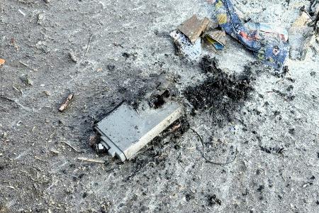 Ausgebrannter Lithium-Ionen-Akku. Foto: Feuerwehr Kleve