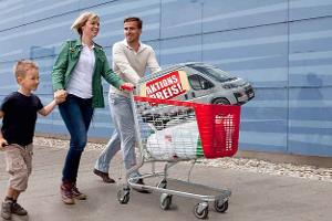 Einkaufswagen, Reisemobil, Familie