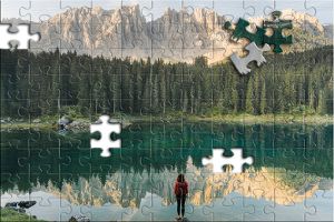 Puzzle: Bergsee in den Dolomiten