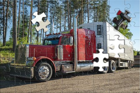 Puzzle: US-Truck im Wald