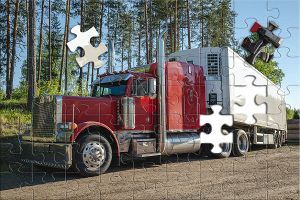 Puzzle: US-Truck im Wald