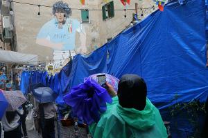 Maradona-Wandbild in Neapel bei Händlerprotest verhüllt