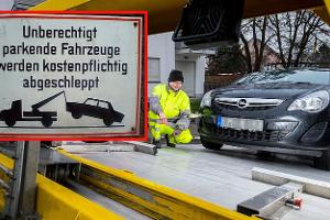 Abschleppwagen ADAC abschleppen Schild unberechtigt unbefugte