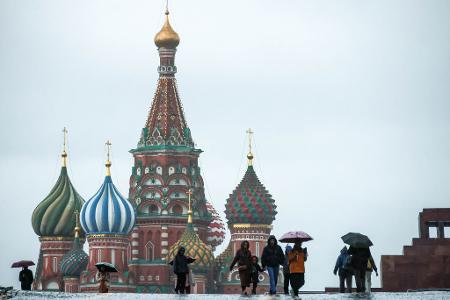 Es regnet in Moskau.