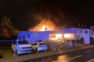 Der Brand bei Eintreffen der Feuerwehr