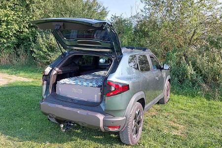 Heck offen, Dacia, Duster, Sleep Pack, Camping, Auto Heck offen, Dacia, Duster, Sleep Pack, Camping, Auto