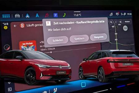 VW ID.7 GTX und Navi-Werbung VW ID.7 GTX und Navi-Werbung