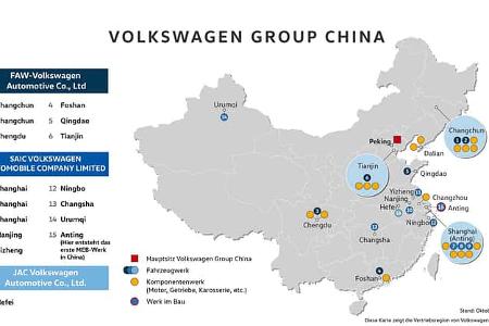 VW Überblick über alle Werke in China