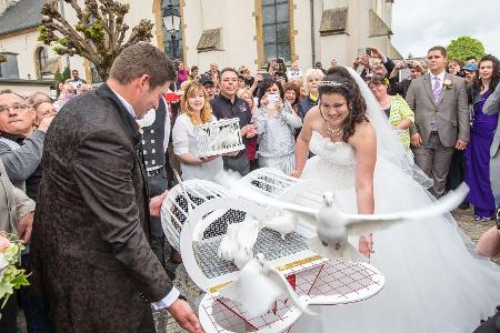 Traumhochzeit mit Tauben