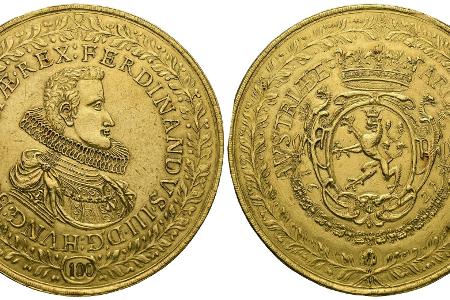 346 Gramm Gold: Eine Münze, die 1629 als Geschenk für einen hohen Würdenträger geprägt wurde.