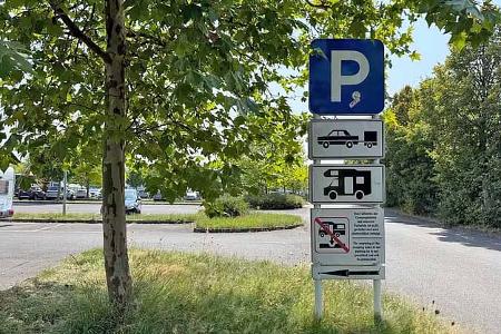 Stellplatz, Parken, Schild, Verkehrszeichen