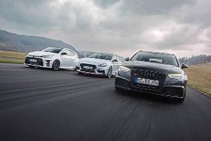 Audi RS3, Hyundai i30 N Performance, Toyota GR Yaris