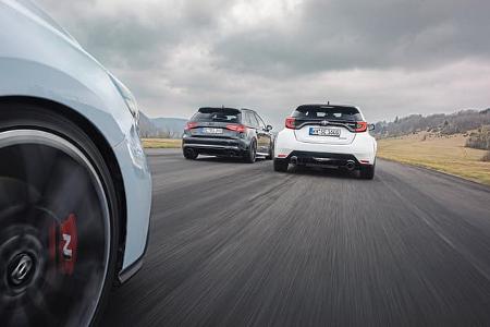 Audi RS3, Hyundai i30 N Performance, Toyota GR Yaris