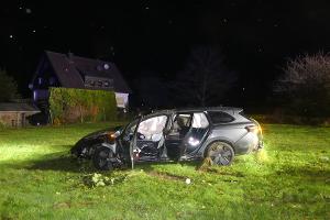 Auto landete auf Wiese