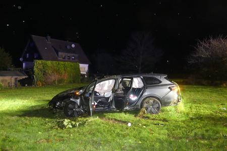 Auto landete auf Wiese