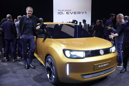 Das Einstiegsmodell ID.EVERY1 soll das erste VW-Auto mit der zusammen mit Rivian entwickelten Elektronik-Architektur werden. (Archivbild)