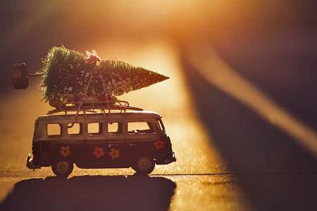 Weihnachten, Bulli, Weihnachtsbaum