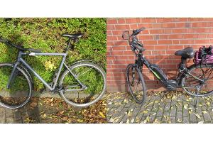 Foto: Polizei Münster. Das Foto zeigt die beiden entwendeten Fahrräder. Veröffentlichung mit dieser Mitteilung honorarfrei.