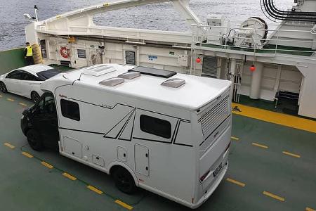 Fähre oben, Norwegen, Camping, Frankia Neo, Wohnmobil