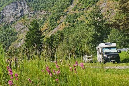 Stellplatz Berge, Norwegen, Camping, Frankia Neo, Wohnmobil