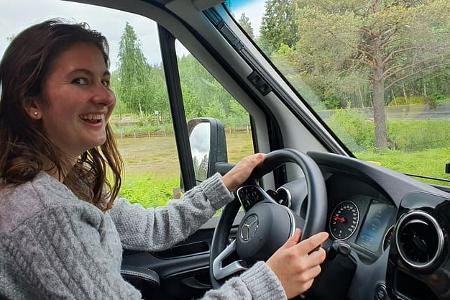 Fahrerin, Norwegen, Camping, Frankia Neo, Wohnmobil