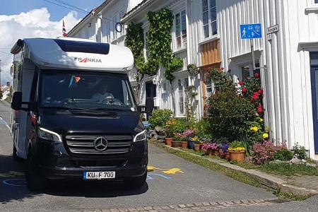 Wohnmobil Stadt, Norwegen, Camping, Frankia Neo, Wohnmobil