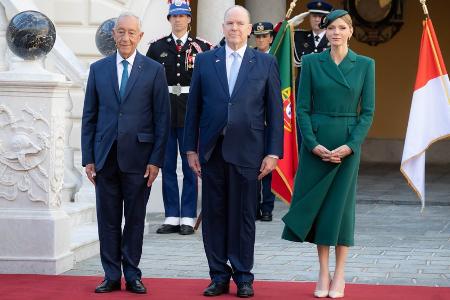 Empfang für Portugals Präsident: Charlène glänzt in elegantem Look