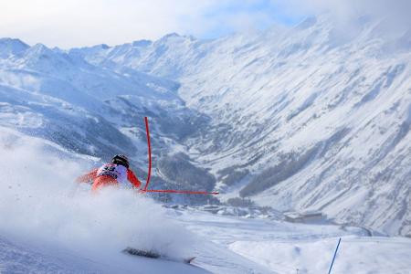 Blick ins Tal beim Weltcup-Slalom in Gurgl: Zenhäusern legt rasant vor