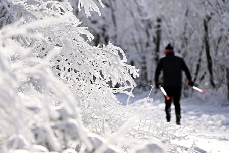 Langlauf bei eisigen Temperaturen im Erzgebirge