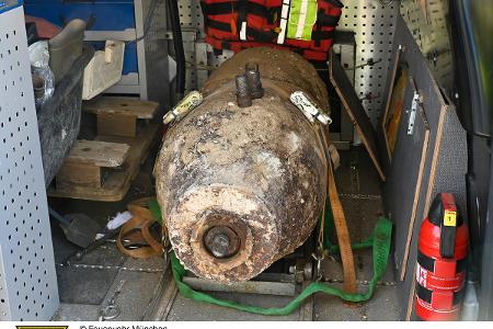 Entschärfung einer Fliegerbombe in München-Moosach.