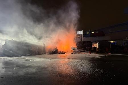 Blick auf den Brand. Foto: Feuerwehr Essen